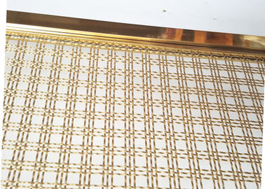 Tipo malha do furo quadrado da decoração do Weave da balaustrada do corrimão com quadro da cor do ouro