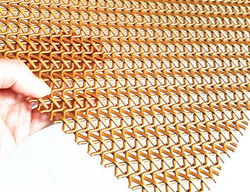 Passo tecido de aço inoxidável decorativo frisado do envoltório da cor 5mm do ouro da malha do fio