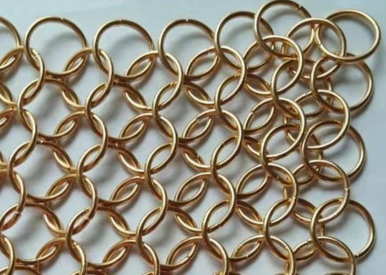 cortina redonda Chainmail Ring Mesh da decoração de 10mm Ring Chainmail Weave Stainless Steel