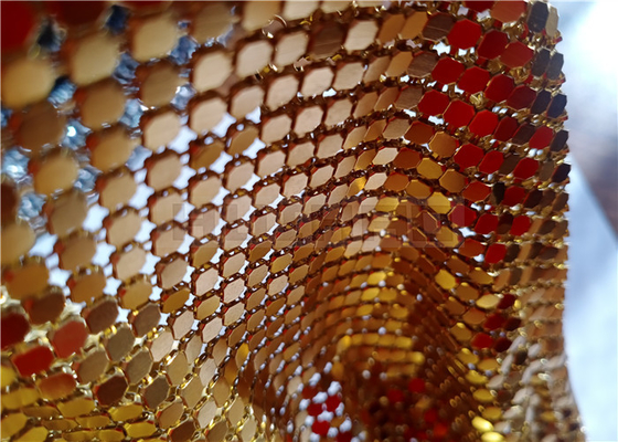 decoração Sparkly do hotel ou do restaurante de Mesh Fabric Curtains Gold For do metal de 4mm