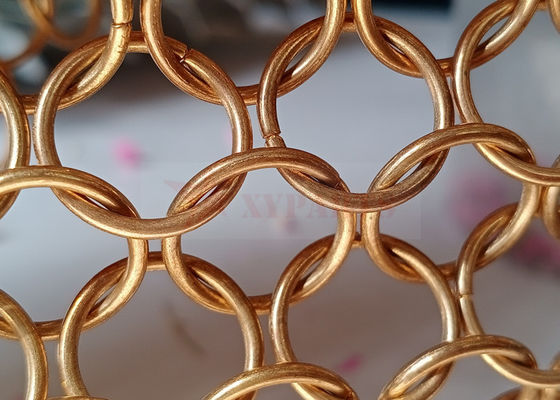 Cortina de anel de metal ouro rosa 15 mm para design de arquitetura