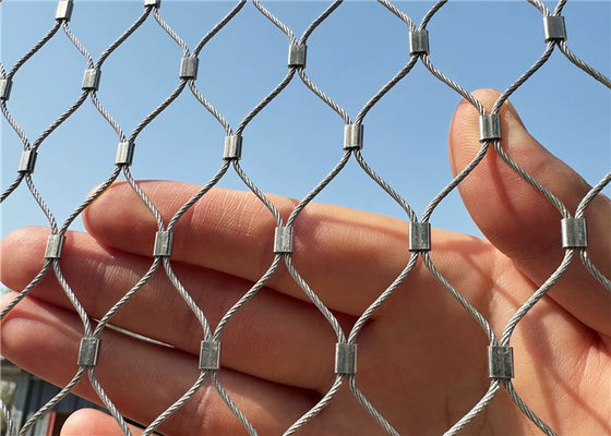 2.0mm 316 Stainless Steel Rope Mesh Safety Nets Used For Zoo Enclosures