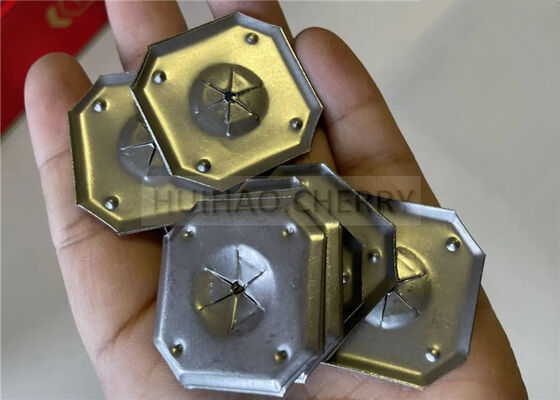 Arruela de travamento automático resistente à corrosão de 1-1/4" Aço inoxidável 316 Arruela de travamento quadrada para isolamento de lã de rocha