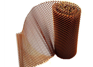 Tela de malha flexível do metal da cor de cobre, cortina da bobina do metal para o divisor de sala