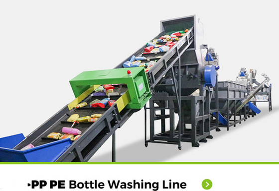 Linha de lavagem de reciclagem plástica feita sob encomenda para a garrafa reciclada do desperdício do formulário do Abs do Pe dos Pp/picosegundo garrafa rígida