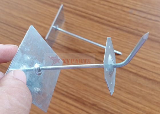 Pinos de isolamento com base adesiva de 4-1/2" em aço galvanizado para fixação de revestimento de dutos ou painéis de isolamento