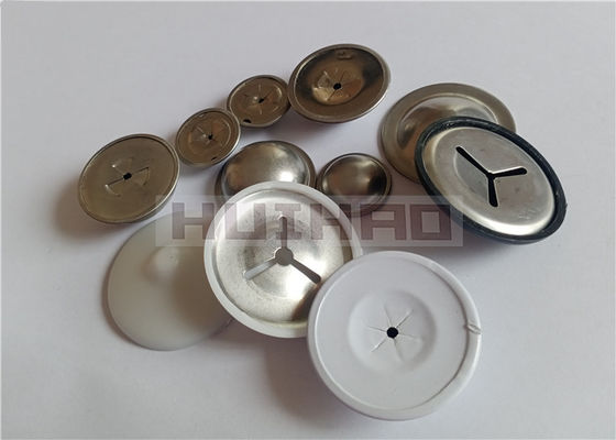Tampa de cúpula de alumínio calibre 12 de 1-1/2" com inserção de arruela autotravante de aço inoxidável
