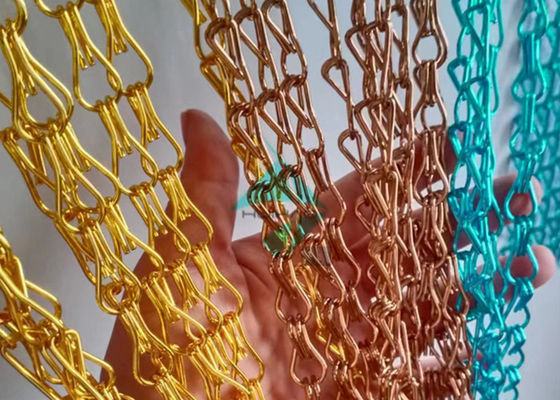 Anodizado de alumínio cadeia de porta cortina de mosca com cores diferentes