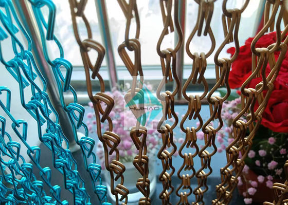 Anodizado de alumínio cadeia de porta cortina de mosca com cores diferentes