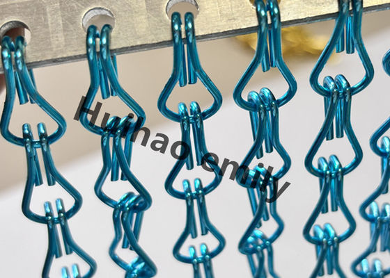 Cortina de cadeia de malha de alumínio de 12x24 mm com tratamento anodizado