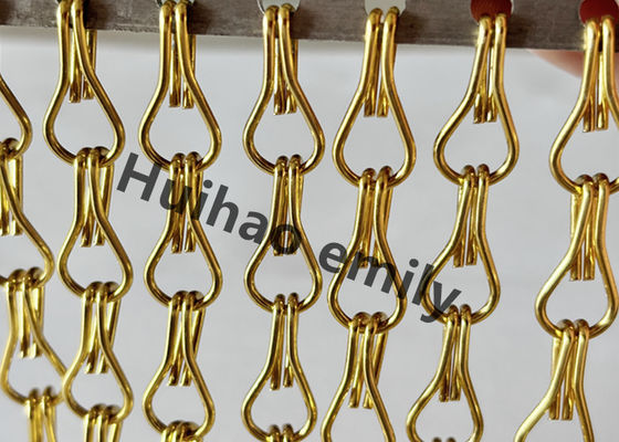 Cortina de cadeia de malha de alumínio de 12x24 mm com tratamento anodizado