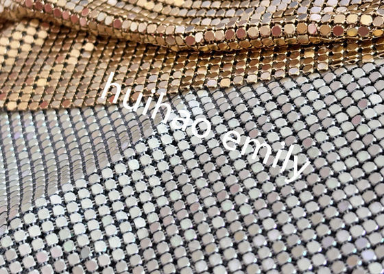 8x8mm Luminoso Alumínio Sequin Metal Mesh Cortina Para Decoração