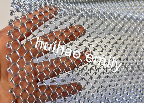 8x8mm abertura de alumínio Metal Coil Mesh como cortina divisor de espaço