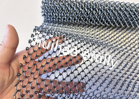 8x8mm abertura de alumínio Metal Coil Mesh como cortina divisor de espaço