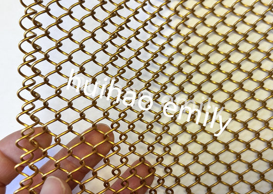 8x8mm abertura de alumínio Metal Coil Mesh como cortina divisor de espaço
