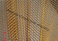 cortina 5x5mm da malha do metal de Alumium do fio de 1.2mm com cor do ouro para a decoração da sala