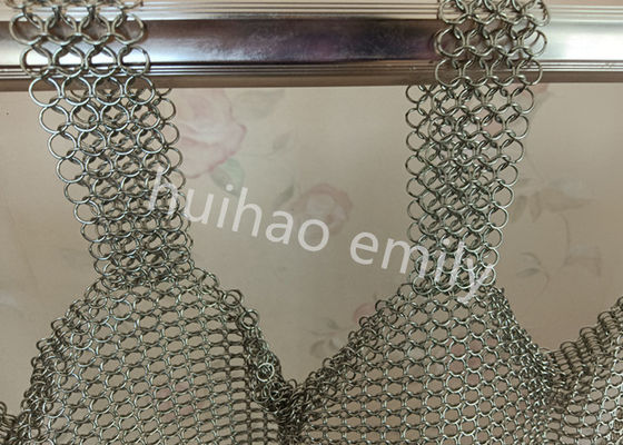 Cortina de malha de anel tipo soldado 0,8 x 7 mm para decoração de interiores