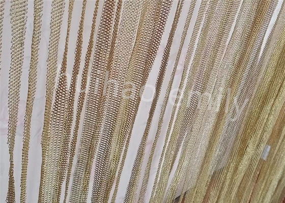 Acero inoxidável 7mm Ring Mesh Chain Mail Curtain com Fringing