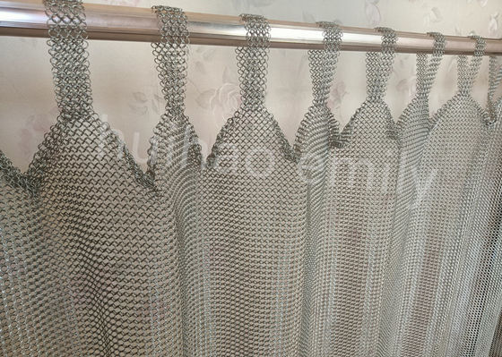 Tab Top Tipo 7mm Metal Ring Mesh Cortina de aço inoxidável 316L