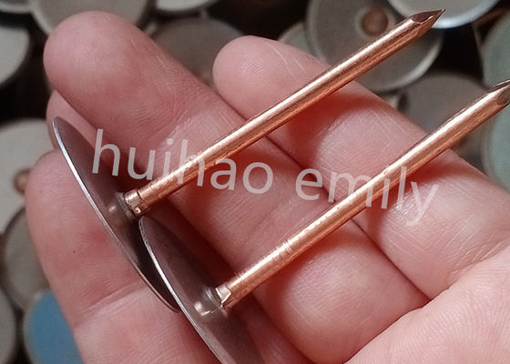 Pin de soldagem de cabeça de 38 mm revestido de cobre com cápsula para tubulação de isolamento