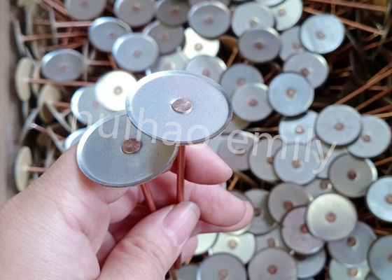 Pin de soldagem de cabeça de 38 mm revestido de cobre com cápsula para tubulação de isolamento