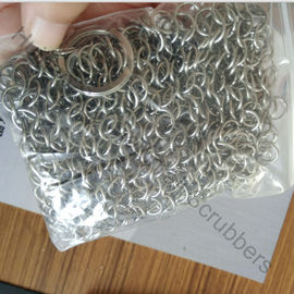 7"X7" de aço inoxidável Chain Mail Ring Mesh Scrubbers para utensílios de cozinha de ferro fundido