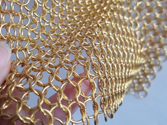 tipo de Ring Mesh Pvd Finished Chainmail Weave do metal de 3.8mm a de 30mm para a cortina