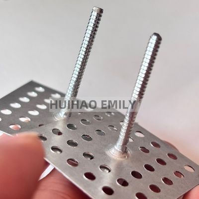 Pins de fixação de isolamento de base perfurados de aço inoxidável para lã de vidro