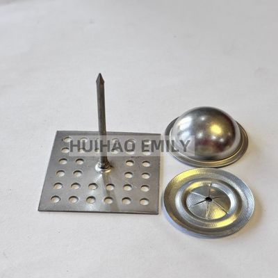 Pins de fixação de isolamento de base perfurados de aço inoxidável para lã de vidro