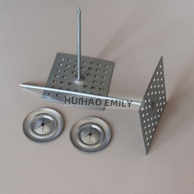Ferramentas de isolamento de lã de rocha Pins auto-aderentes com pinos de alumínio de 12 Ga