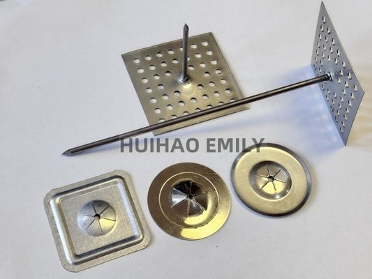 Pins de isolamento de base perfurados de aço inoxidável de 12 Ga para sistemas de HVAC
