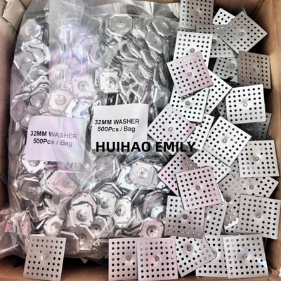 32mm aço galvanizado quadrado auto-bloqueio máquina de lavar fixa 2.7mm pinos de isolamento