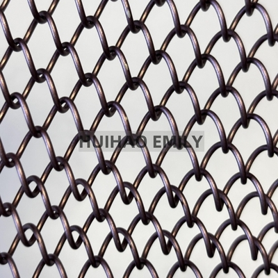 Cortina de malha metálica flexível de liga de alumínio 0,8mmx8mm