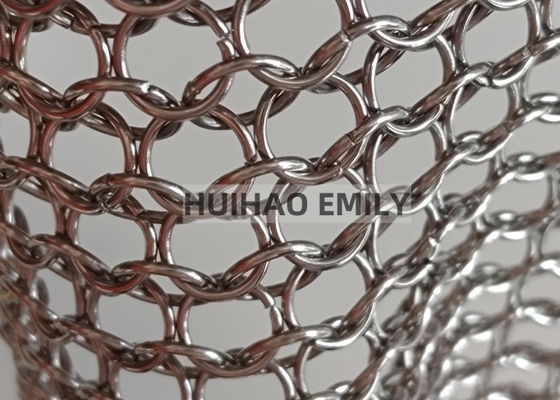 0.8x7mm Tipo Soldado Metal Ring Mesh Cortina Para Decoração Interior