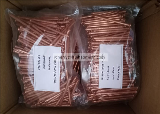Capacitor de aço revestido de cobre, pinos de soldagem de descarga 3x65 mm para fixação de isolamento em vários metais
