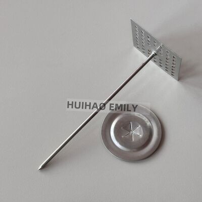 50mm Base perfurada de lã de rocha fixação de pinos de isolamento com tampa de cúpula Lavadora