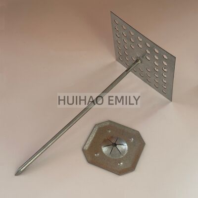 2.7mm Dia Glass Wool Isolation Hanger Nails com Lavadora Auto-Locking