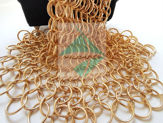 Malha Redonda de Metal de Aço Inoxidável com Acabamento PVD em Ouro Rosado