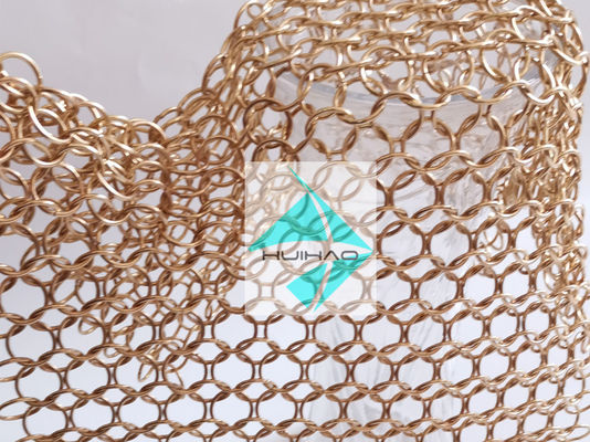 Malha Redonda de Metal de Aço Inoxidável com Acabamento PVD em Ouro Rosado