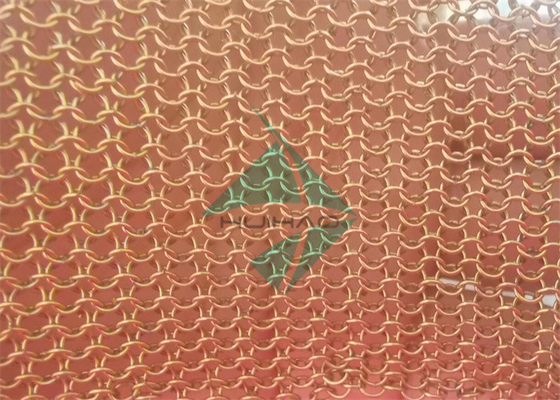 Cor 3.81mm Ringmesh Chainmail de bronze/ouro como a cortina da cortina para a decoração interior