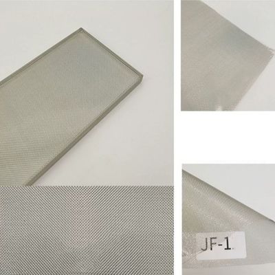 Design de interiores de vidro laminado de malha de cor prata