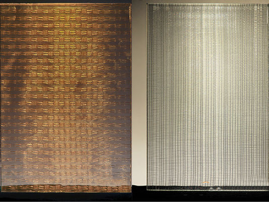 O bronze tece a decoração da adega de Mesh Fabric Laminated Glass Wine do fio