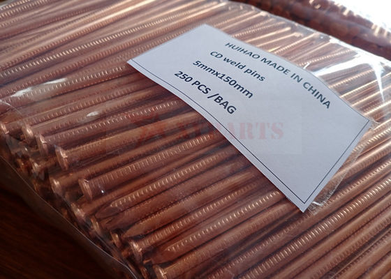 Pins de soldagem de CD de aço leve revestido com cobre 5 mm x 150 mm Usados na parede do navio de aço