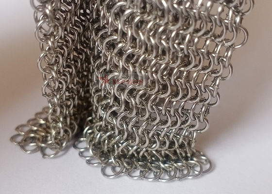 Tela de malha de aço inoxidável de tipo soldado com diâmetro de fio de 0,53 mm e diâmetro de anel de 3,81 mm para cortinas de quarto