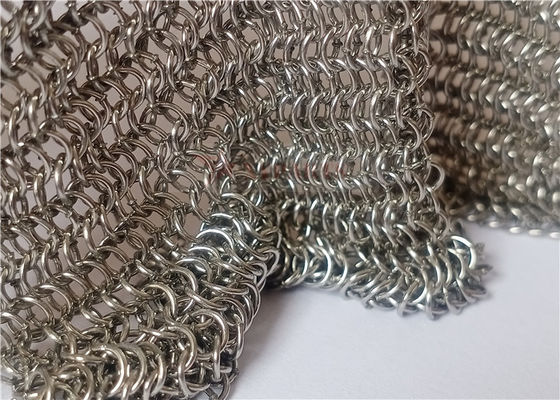 Cortina de malha de cota de malha de aço inoxidável tipo soldado 0,53x3,81mm para telas de proteção contra incêndio e divisórias de sala