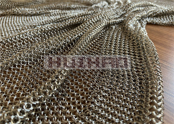 7 mm e 12 mm cor de ouro electroplated aço inoxidável anel de malha cortina em tipos soldados e não soldados para decoração espacial