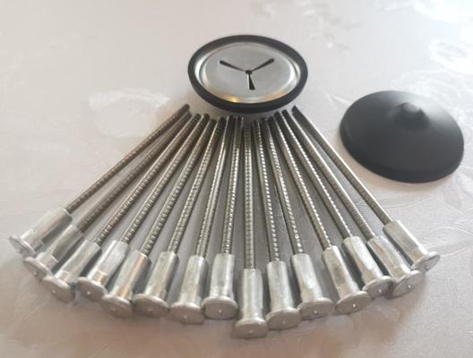pinos metálicos do bi dos pinos da soldadura de parafuso prisioneiro de 3mm x de 65mm com cabeças isoladas alumínio de 6 x 15 milímetros