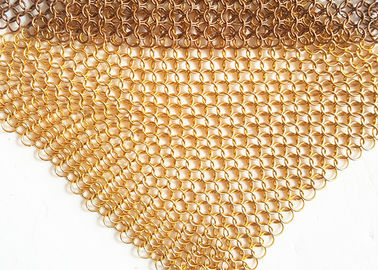 Cortina da malha do metal do divisor do espaço, malha de bronze do anel de Chainmail do fio da cortina do hotel