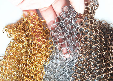 Cortina trançada Chain da malha do anel do metal com a abertura de 10MM para a cortina interior