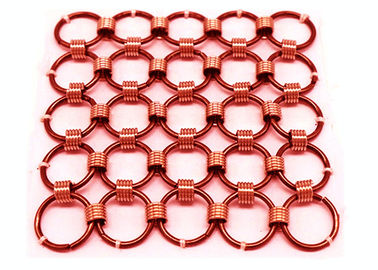 Cortina personalizada da malha do metal do anel de Chainmail para a decoração do hotel do shopping